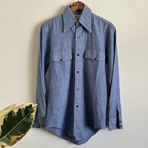 70's Lazy-H Chambray Button Down